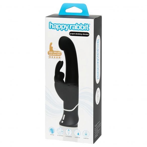 Happyrabbit G-spot - oplaadbare, klitorisarm vibrerende (zwart)