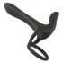 Black Velvet - oplaadbare 2-in-1 koppels vibrator en penisring (zwart)