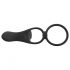 Black Velvet - oplaadbare 2-in-1 koppels vibrator en penisring (zwart)