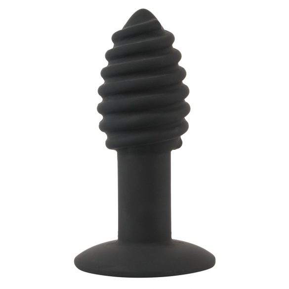 Zwarte Fluwelen Twist - oplaadbare siliconen anale vibrator (zwart)