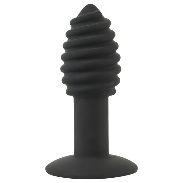 Zwarte Fluwelen Twist - oplaadbare siliconen anale vibrator (zwart)