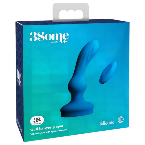 3Some muur rammelaar P-Spot - oplaadbare, draadloze prostaat vibrator (blauw)