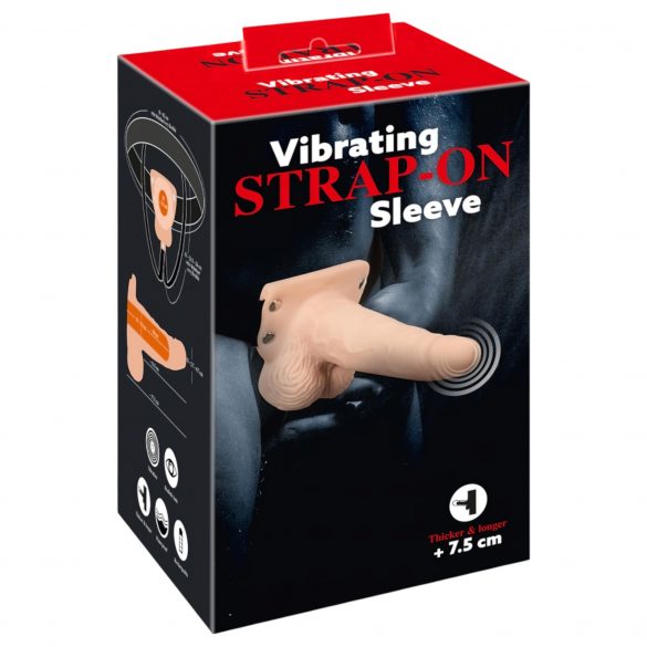 You2Toys Strap-on - oplaadbare, holle, draagbare vibrator (natuurlijk)