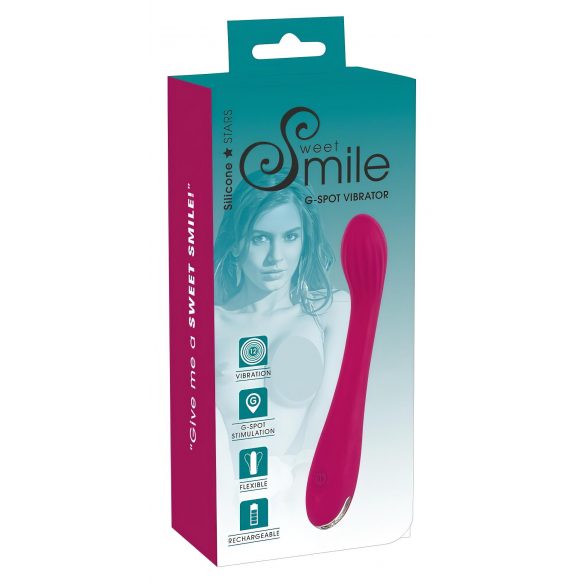 SMILE G-spot - herlaadbare, geribbelde G-spot vibrator (paars)