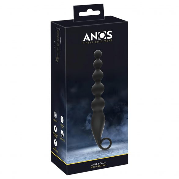 ANOS Anal Beads with Vibration (Black) 