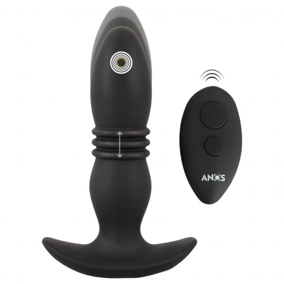 Zwarte anale vibrator met afstandsbediening