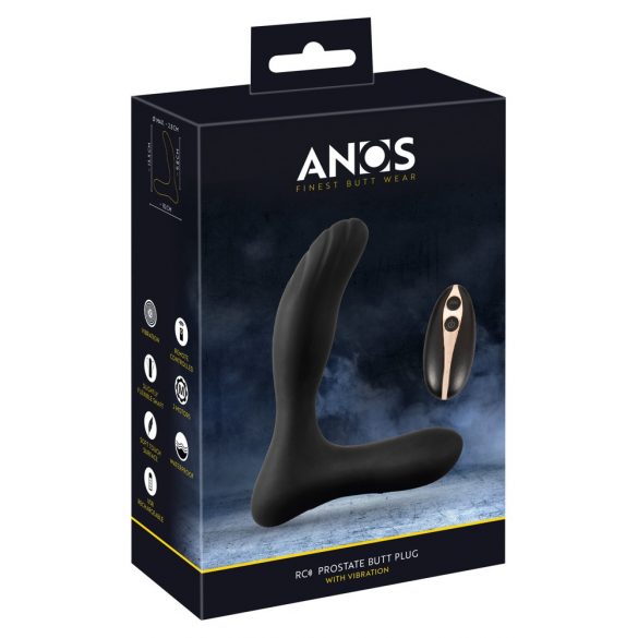 ANOS RC - oplaadbare, draadloze prostaat vibrator (zwart)