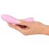 Cuties Mini 3 - oplaadbare, waterdichte, geribbelde vibrator (roze)