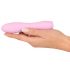 Cuties Mini 3 - oplaadbare, waterdichte, geribbelde vibrator (roze)