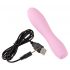 Cuties Mini 3 - oplaadbare, waterdichte, geribbelde vibrator (roze)