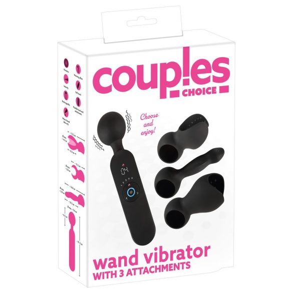 Koppelskeuze - oplaadbare verwarmde vibrator (zwart)