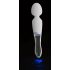 Verbindingsstaaf - oplaadbaar, siliconen-glazen LED vibrator (transparant-wit)