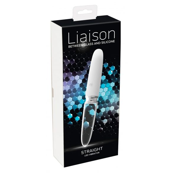 Liaison Straight - oplaadbare, LED vibrator (transparant-wit)