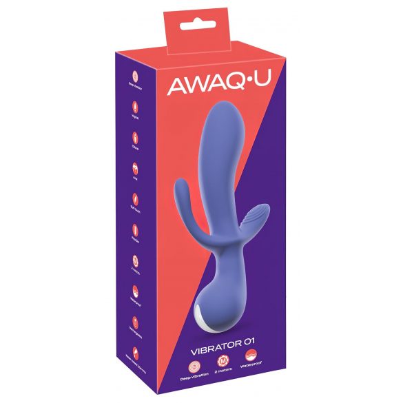 AWAQ.U 1 – oplaadbare, drievoudige vibrator (paars)