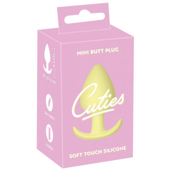 Cuties Mini Butt Plug - siliconen anale dildo - geel (3,1 cm)