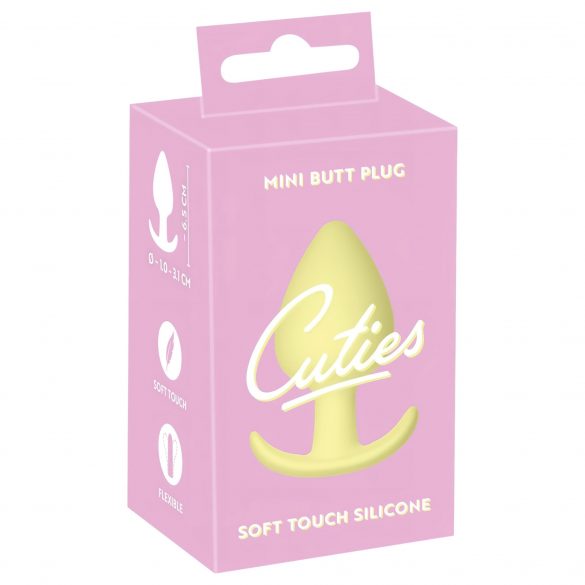 Cuties Mini Butt Plug - siliconen anale dildo - geel (3,1 cm)