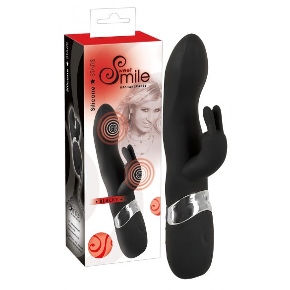 Zwarte USB-twee-motorige vibrator SMILE