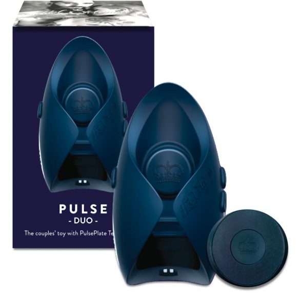 Pulse III Duo - Herbruikbare masturbator en duo vibrator (grijs-blauw)