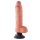 King Cock 10 buigzame, zuignap vibrator (25 cm) - natuur