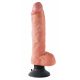 King Cock 10 buigzame, zuignap vibrator (25 cm) - natuur