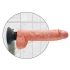 King Cock 10 buigzame, zuignap vibrator (25 cm) - natuur