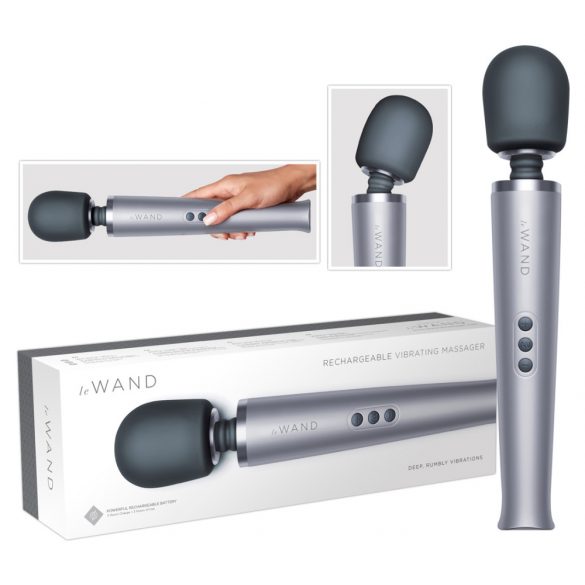 le Wand - exclusieve, herlaadbare massagestaaf (zilver)