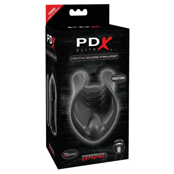 PDX Elite - silicone penisvibrator (zwart)