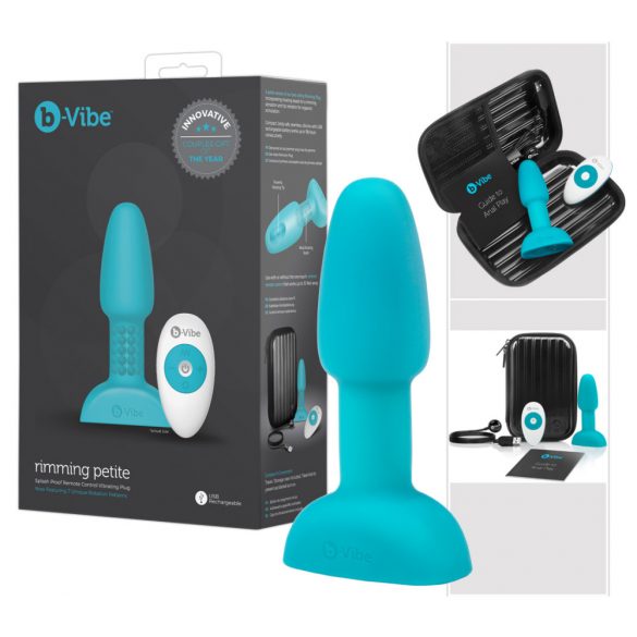 b-Vibe Rimming - roterende parels anale vibrator (turkoois)