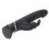 Happyrabbit Realistisch - oplaadbare vibrator met clitorisstimulator (zwart)