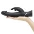 Happyrabbit Realistisch - oplaadbare vibrator met clitorisstimulator (zwart)