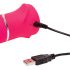 Happyrabbit Thrusting - oplaadbare, stotende vibrator met clitorisstimulator (roze)