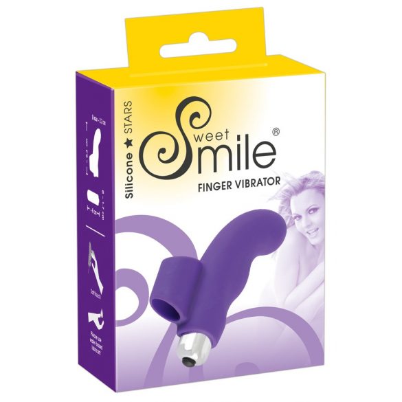 SMILE vinger - golvend, siliconen vinger vibrator (paars)