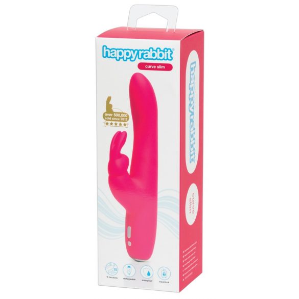 HappyRabbit Curve Slim - waterdichte, oplaadbare clitorisstimulator (roze)