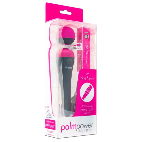 PalmPower Wand - massagestok met powerbank (roze-grijs)