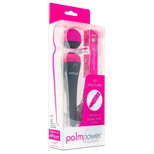 PalmPower Wand - massagestimulator met powerbank (roze-grijs)