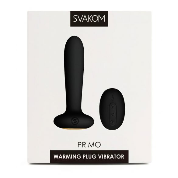 Svakom Primo - oplaadbare, waterdichte verwarmde anale vibrator (zwart)