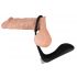 Black Velvet - oplaadbare siliconen anale vibrator met penisring (zwart)