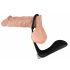 Black Velvet - oplaadbare siliconen anale vibrator met penisring (zwart)