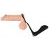 Black Velvet - oplaadbare siliconen anale vibrator met penisring (zwart)