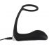 Black Velvet - oplaadbare siliconen anale vibrator met penisring (zwart)