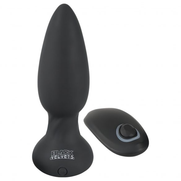 Black Velvet - oplaadbare, draadloze, roterende parelstaaf anaal vibrator (zwart)