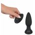 Black Velvet - oplaadbare, draadloze, roterende parelstaaf anaal vibrator (zwart)