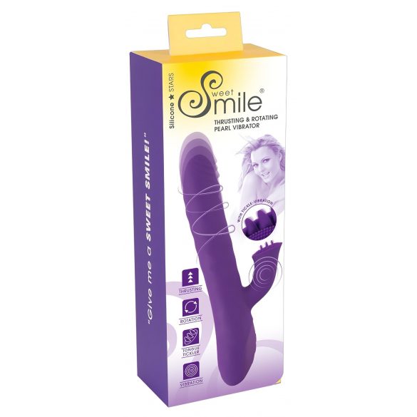 Lach Parel - oplaadbare, parels, clit-stimulator, stotende vibrator (paars)