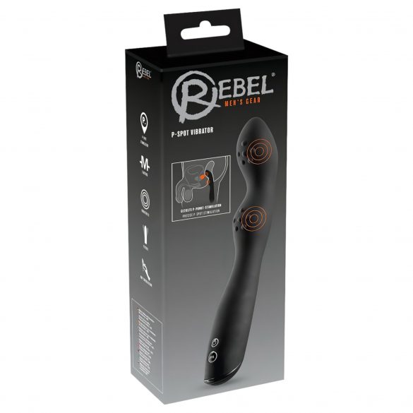 Rebel P-Spot - tweemotorige prostaat vibrator (zwart)