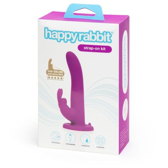 Happyrabbit Strap-On - paarse harnas vibrator