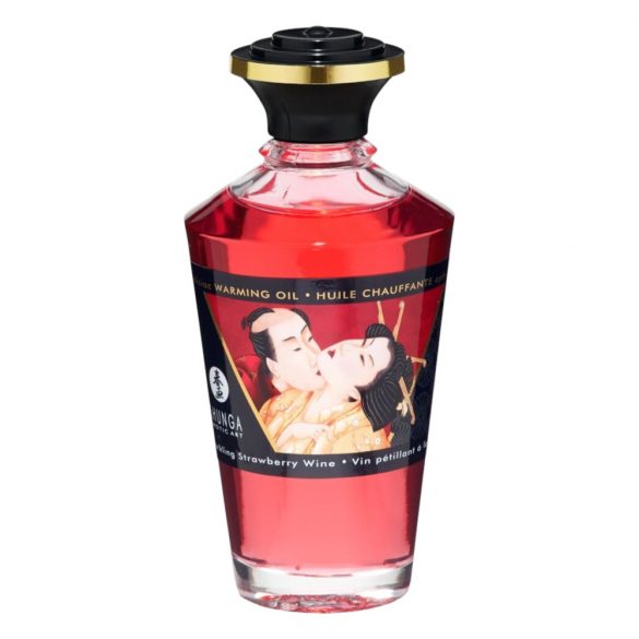 Shunga - verwarmende massageolie - champagne-aardbei (100ml)