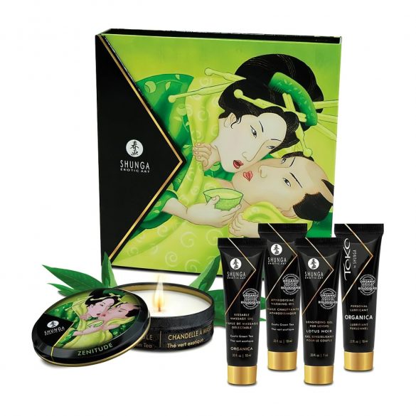 SHUNGA Geisha - glijmiddel, massageolie en kaarsenset (5) -