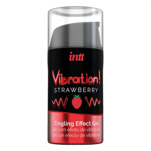 Intt Vibratie! - vloeibare vibrator - aardbei (15ml)