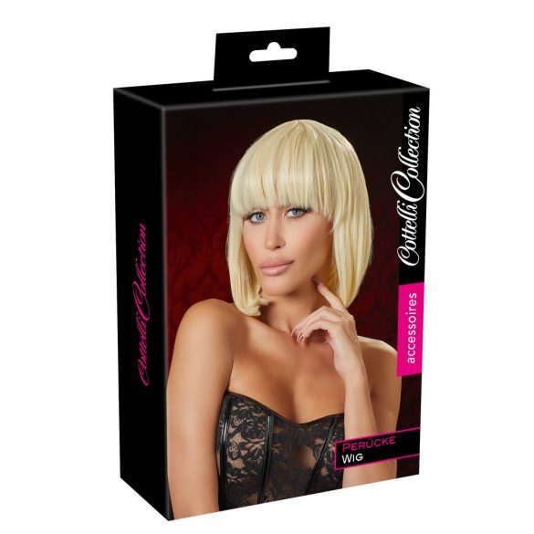 Cottelli - Midde-lange blonde bob pruik met pony