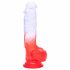 Sunfo - realistische dildo met zuignap - 21cm (doorzichtig-rood)